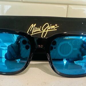 Maui Jim Sunglasses with Black Frame and Blue Lenses